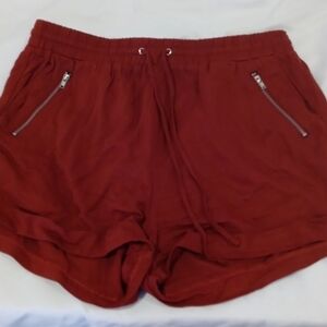 Forever 21 rust color shorts size large elastic waist zip pocket